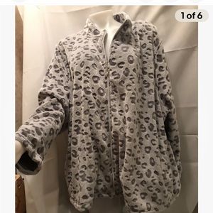 NWT Sz 3x Alfred Dunner Gray velour zip up jacket. FINAL SALE